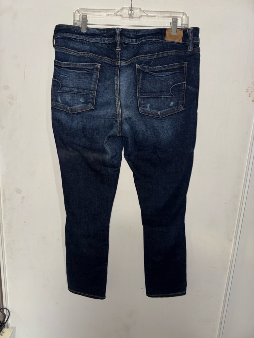 American Eagle Outfitters Dark Blue Distressed Jegging - Picture 4 of 9